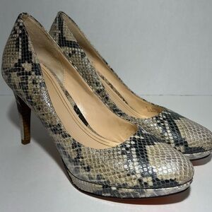 Cole Haan Roccia Snake Print RoundToe Stiletto Pumps Size 8.5B